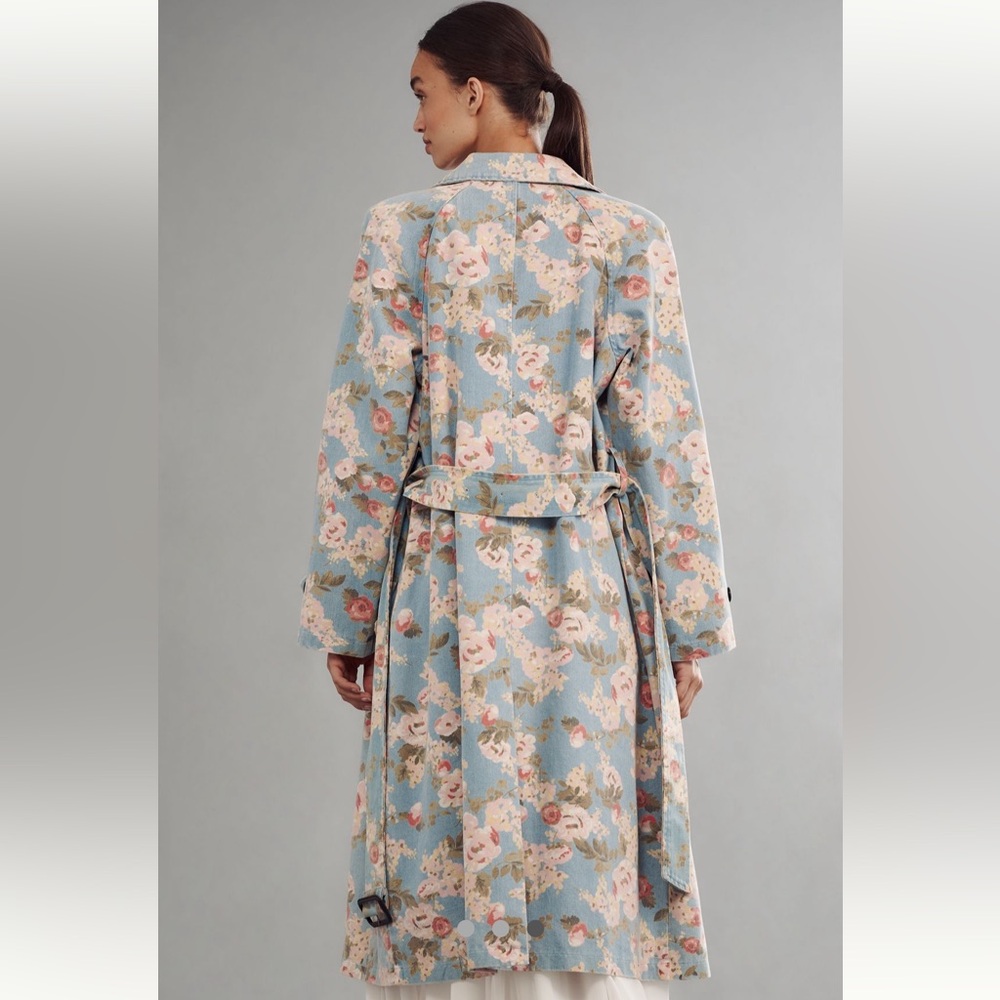 NWT / XL Avec Les Filles Printed Denim
Trench Coat - Picture 3 of 7